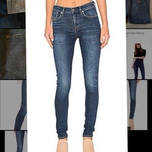 AGOLDE Sophie Skinny High Rise Stretch Denim Blue Jean Dark Wash Chamberlain 25